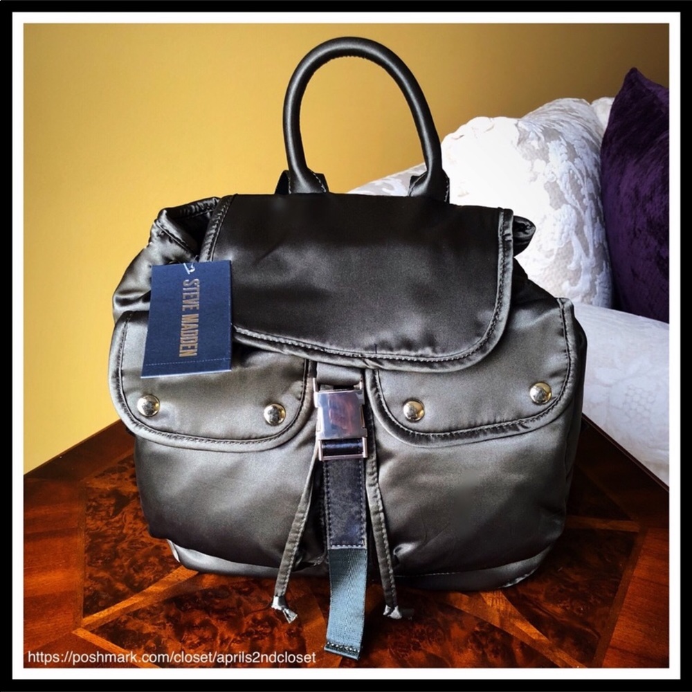 STEVE MADDEN SATIN DUO POCKETS MINI BACKPACK - Picture 3 of 8